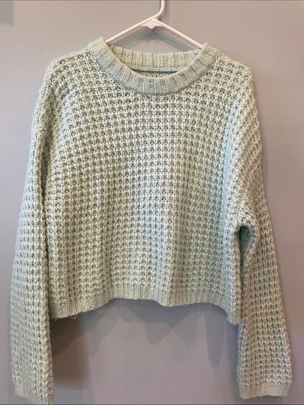 Women’s Mint Green Waffle Knit Sweater - wild fable small
